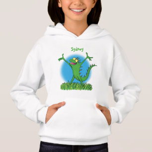 Lusande grönt leende animerad iguana lizard t shirt