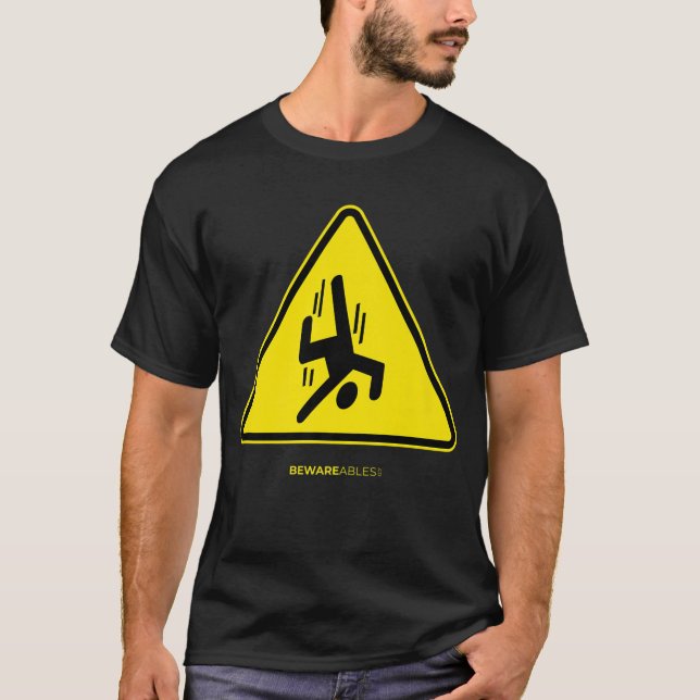 Lusande gult för lustiga skyltar t shirt (Framsida)