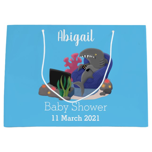 Lusande haj som tittar på TV-tecknaden (Framsidan)