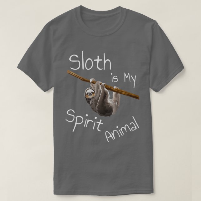 Lusande hanging Sloth Teckning Cute Gift for Girls T Shirt (Design framsida)
