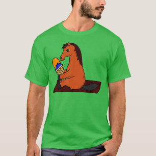 Lusande häst med en våffel av glass t shirt