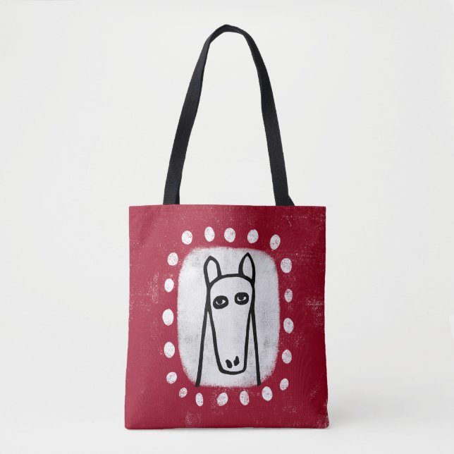 Lusande häst på rött tote Bag Tygkasse (Framsida)