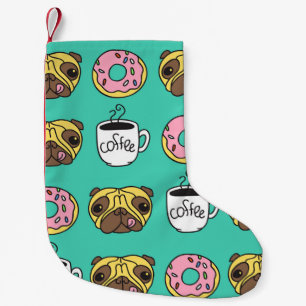 Lusande hundar, nötter, kaffe mönster. liten julstrumpa
