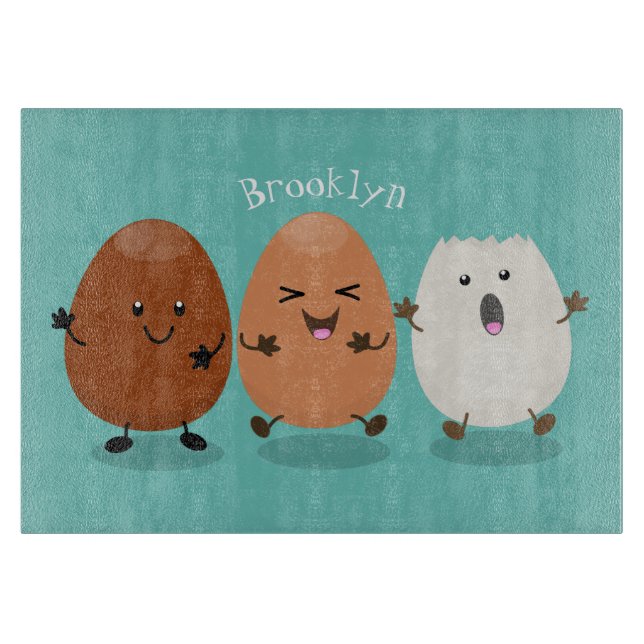 Lusande illustration av kawaiiäggens lustiga teckn (Framsidan)