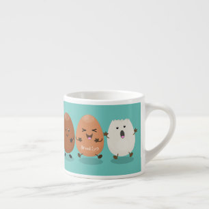 Lusande illustration av kawaiiäggens lustiga teckn espressomugg
