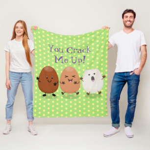 Lusande illustration av kawaiiäggens lustiga teckn fleecefilt