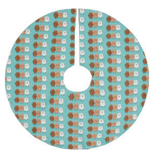 Lusande illustration av kawaiiäggens lustiga teckn julgransmatta borstad polyester