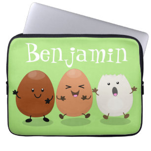 Lusande illustration av kawaiiäggens lustiga teckn laptop fodral