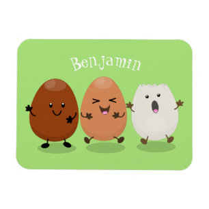 Lusande illustration av kawaiiäggens lustiga teckn magnet