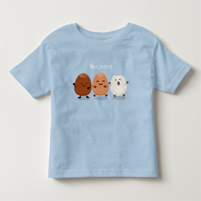 Lusande illustration av kawaiiäggens lustiga teckn t shirt (Framsida)