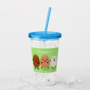 Lusande illustration av kawaiiäggens lustiga teckn take away mugg