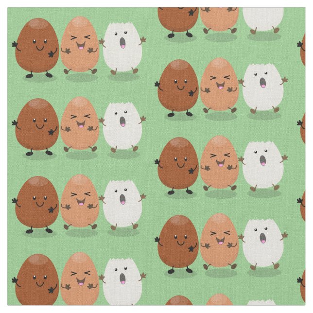 Lusande illustration av kawaiiäggens lustiga teckn tyg (Närbild)