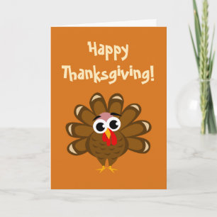 Lusande kalkonfågelillustration i happy thanksgivi helgkort