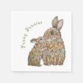 Lusande kaniner. Pencil teckning Pappersservett