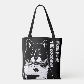 Lusande katt till påse tygkasse