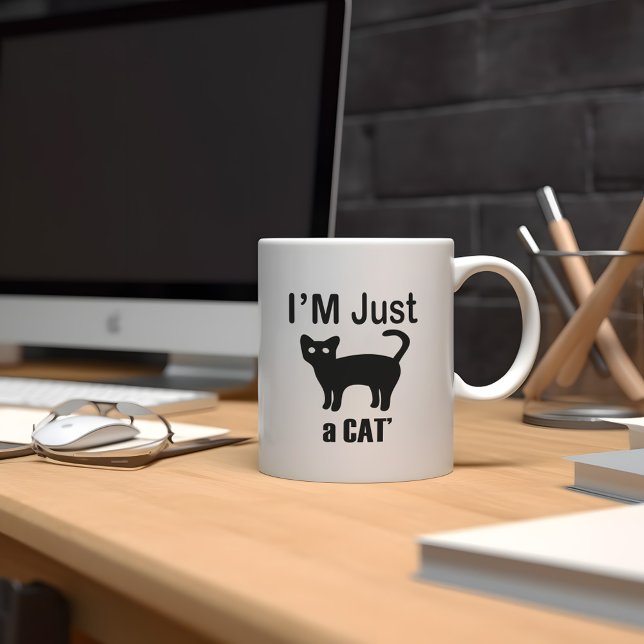 Lusande kattälskare Design, jag är bara ett kattka Mugg (Skapare uppladdad)