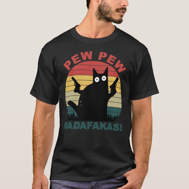 Lusande katter älskare, pew pew madafakas cat Esse T Shirt (Framsida)