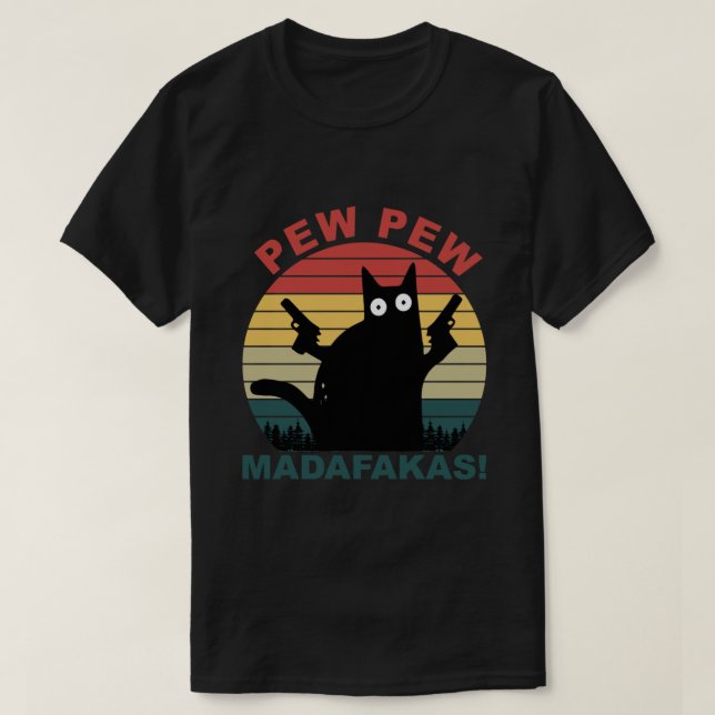 Lusande katter älskare, pew pew madafakas cat Esse T Shirt (Design framsida)
