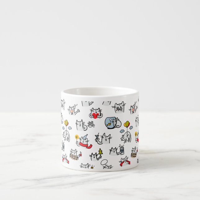 Lusande katter, mjölk och magi. espressomugg (Framsidan)