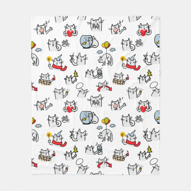 Lusande katter, mjölk och magi. fleecefilt (Framsidan)