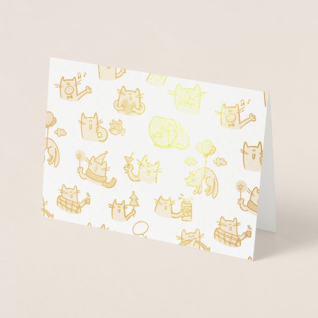 Lusande katter, mjölk och magi. folierat kort (Framsida)