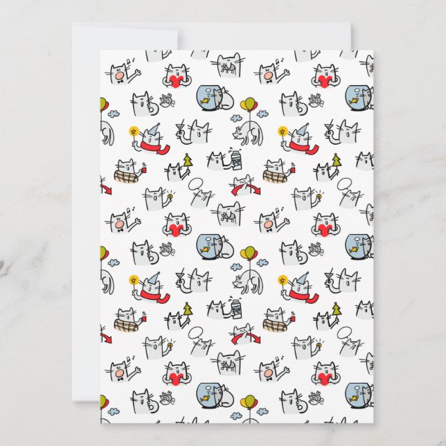 Lusande katter, mjölk och magi. julkort (Framsida)