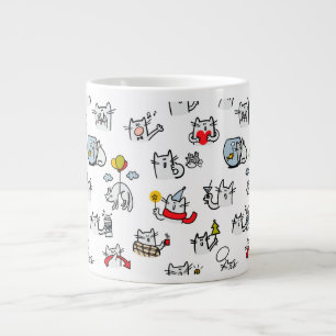 Lusande katter, mjölk och magi. jumbo mugg