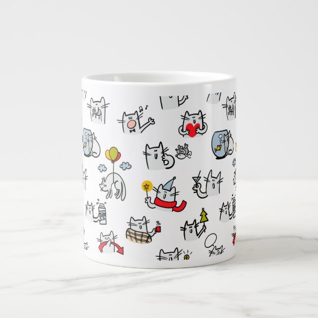 Lusande katter, mjölk och magi. jumbo mugg (Framsidan)