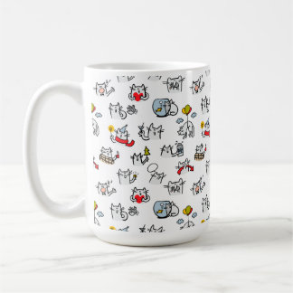 Lusande katter, mjölk och magi. kaffemugg