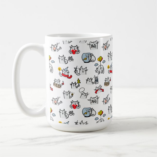 Lusande katter, mjölk och magi. kaffemugg (Vänster)