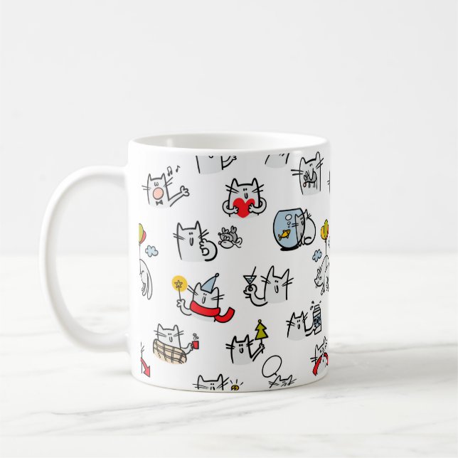 Lusande katter, mjölk och magi. kaffemugg (Vänster)