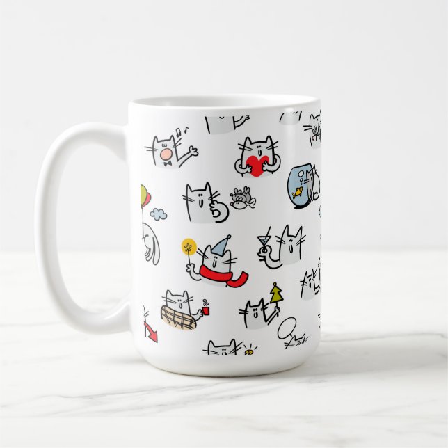 Lusande katter, mjölk och magi. kaffemugg (Vänster)