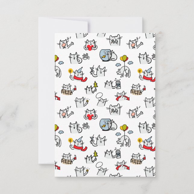 Lusande katter, mjölk och magi. kort (Framsida)