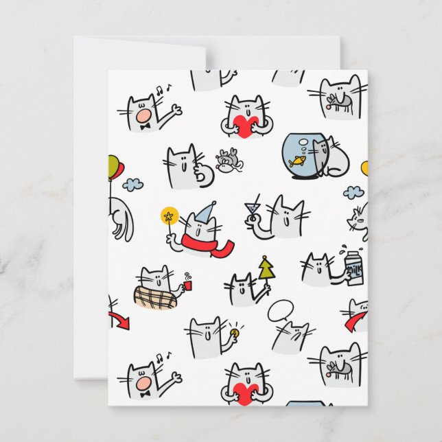 Lusande katter, mjölk och magi. kort (Framsida)