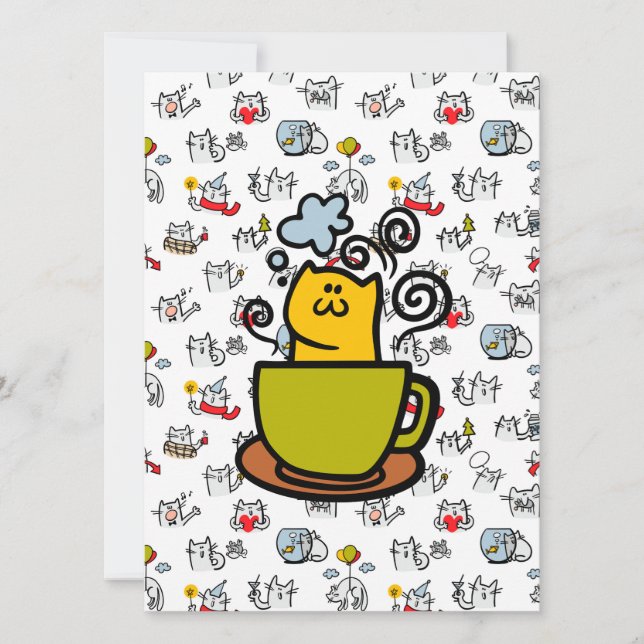 Lusande katter, mjölk och magi. kort (Framsida)