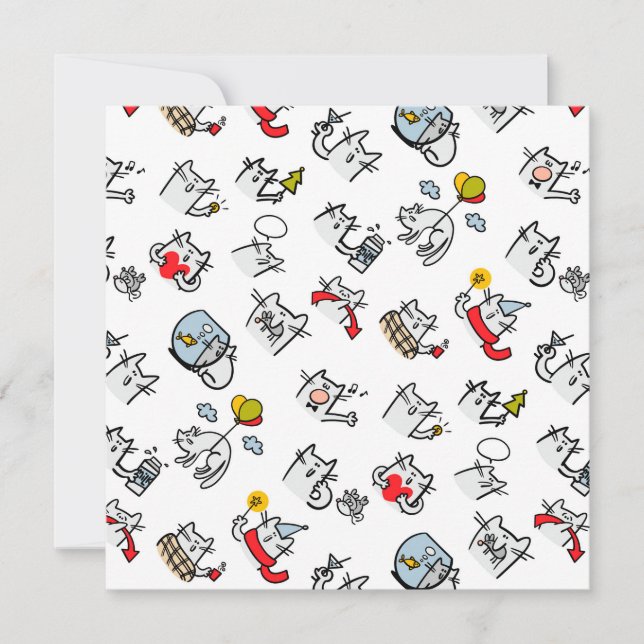 Lusande katter, mjölk och magi. kort (Framsida)