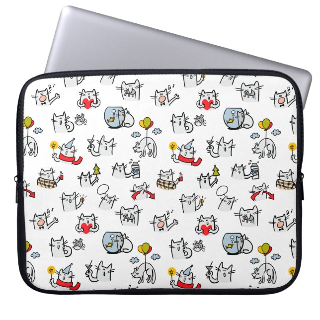 Lusande katter, mjölk och magi. laptop fodral (Framsidan)