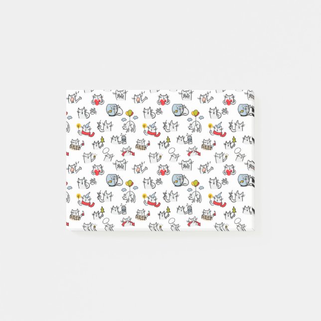 Lusande katter, mjölk och magi. post-it block (Framsida)