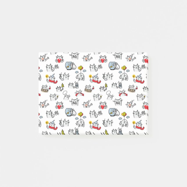 Lusande katter, mjölk och magi. post-it block (Framsida)