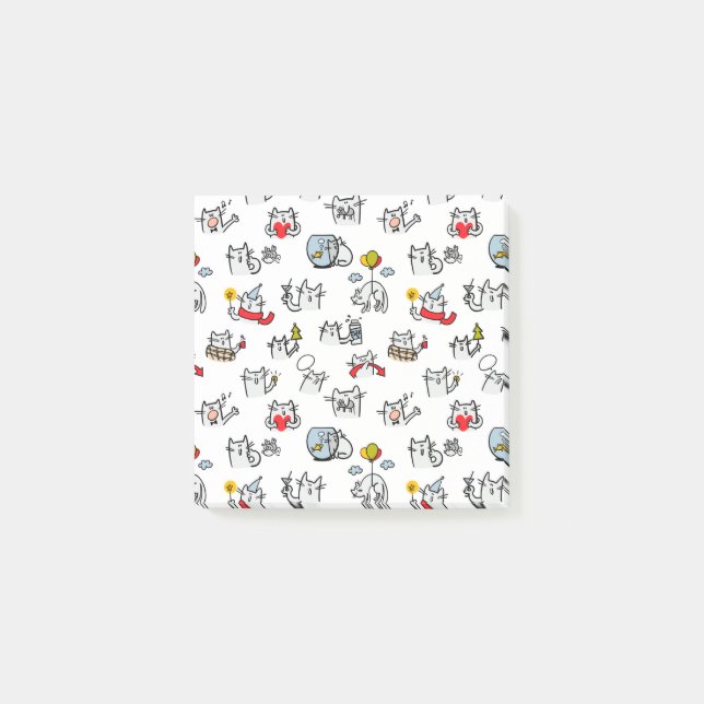 Lusande katter, mjölk och magi. post-it block (Framsida)