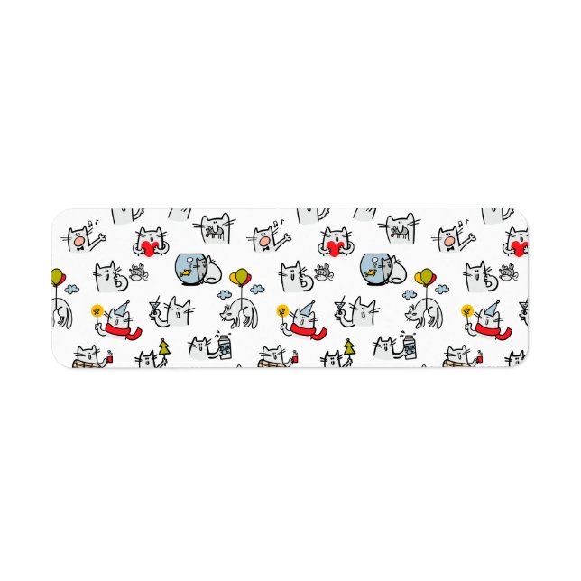 Lusande katter, mjölk och magi. returadress etikett (Framsidan)