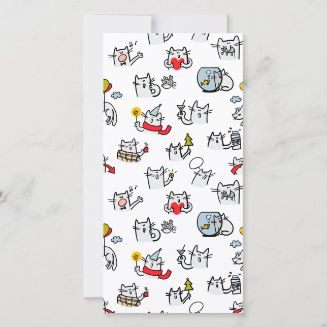 Lusande katter, mjölk och magi. tack kort (Framsida)