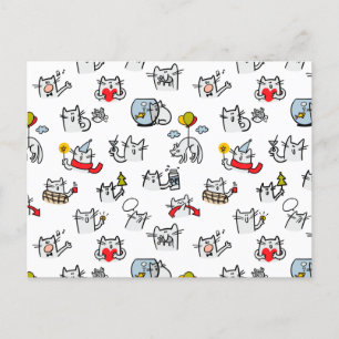 Lusande katter, mjölk och magi. vykort