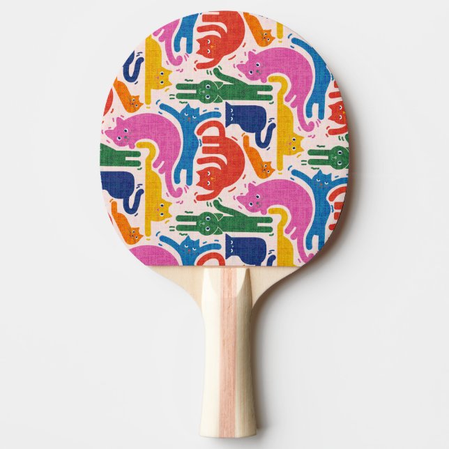 Lusande katter pingisracket (Framsidan)