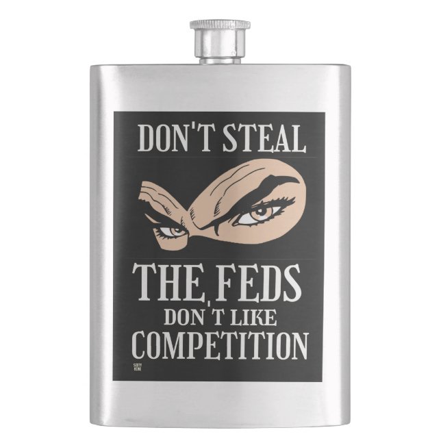 Lusande kolv "DON'T STEAL...4" Fickplunta (Framsidan)