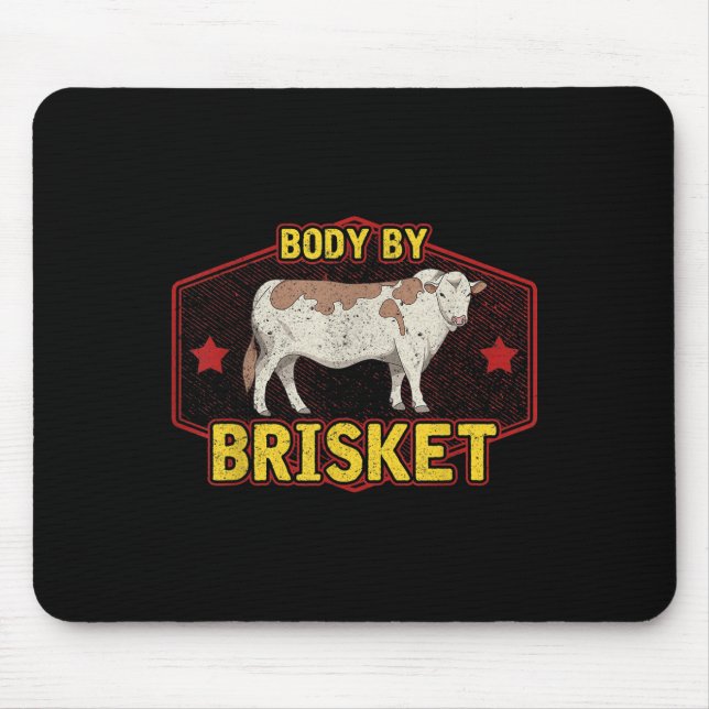 Lusande kropp av Brisket Kött Grilling Beef Barbeq Musmatta (Framsidan)