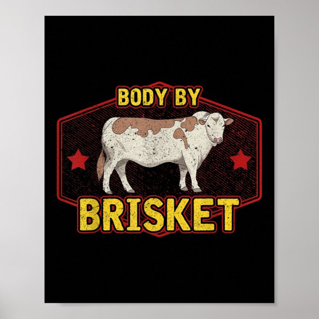 Lusande kropp av Brisket Kött Grilling Beef Barbeq Poster (Framsidan)