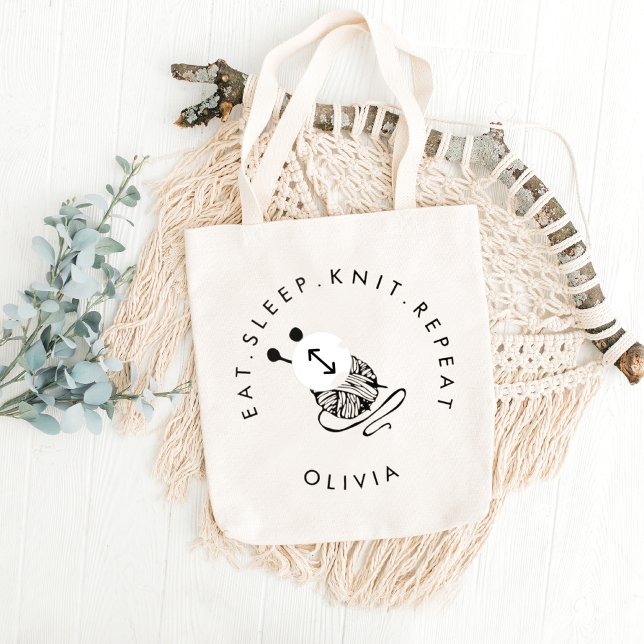 Lusande nitting Eat Sat Sömn Sticka Upprepa Person Jumbo Tygkasse (Skapare uppladdad)