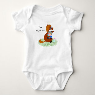 Lusande och söt ponny med baby - söt t shirt