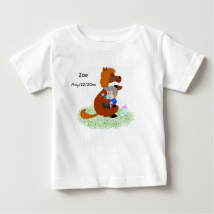 Lusande och söt ponny med baby - söt t shirt